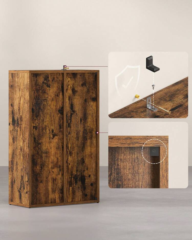 VASAGLE Bookcase, 5 Tier Shelf, Storage Unit, For Living Room, Office, Bedroom, Partition Divider, 50 X 24 X 80 Cm, Rustic Brown - 鏽棕色 - 查看 2