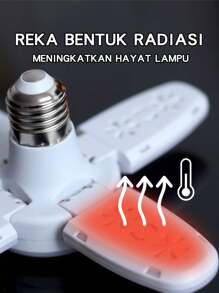 1 件/2 件 E27 LED 灯泡风扇叶片定时灯，28W，可折叠吸顶灯，室内使用，硬接线，无需电池，室内照明现代吸顶灯耐用结构，LED 灯泡