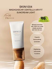 SKIN1004 MADAGASCAR CENTELLA AIR-FIT 輕盈防曬乳 50ml/1.69 Fl.Oz，透亮象牙色精華，快速吸收清涼感，抗汗，旋轉鎖蓋，日常使用，K-Beauty 韓系彩妝，禮品 - AIR-FIT SUNCREAM LIGHT - 查看 1