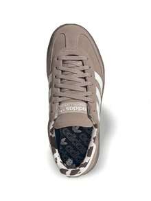 Adidas Handball Spezial 女款训练鞋，绒面革奶牛纹内衬，独家粉棕色/生胶底 JR5007 - 棕色 - 查看 5