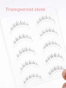 5对下睫毛下假睫毛透明茎自然妆容漫画睫毛日系妆容动漫假睫毛化妆工具条状睫毛，睫毛，睫毛，假睫毛 - 尖尾漫畫款 - 查看 3