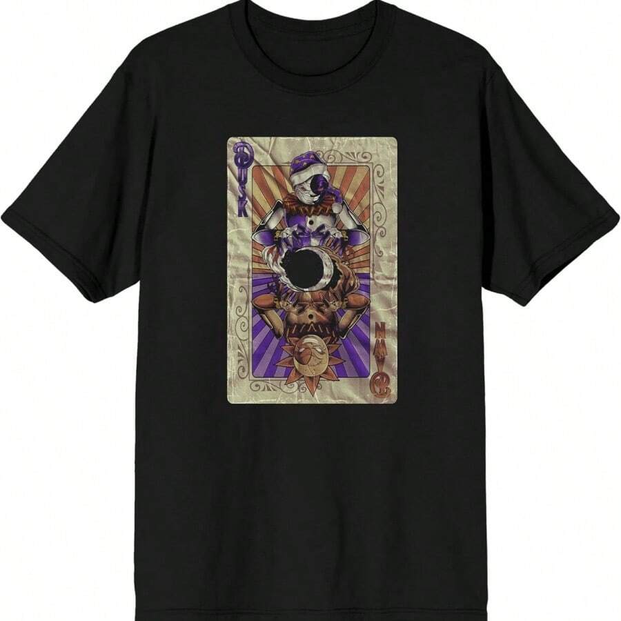 Fives Nights At Freddy's Security Breach Dusk Til Dawn Playing Card Crew Neck Short Sleeve Men's T-Shirt - 黑色 - 查看 1