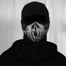 Balaclava Tactical Skeleton Ghost Skull Full Face Cover CS Halloween Mask Sun Protection Dustproof Face Mask For Cycling Motorcycle Skiing Snowboarding Skull Skeleton - 06 - View 1
