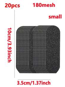 20/10 片足部锉刀砂纸 - 耐用黑色金刚砂板，打造光滑双足，去除死皮，无味塑料修脚工具，大号 100 粒度 5.39 英寸 * 1.69 英寸，小号 180 粒度 3.93 * 1.26 英寸 - 彩色 - 查看 11