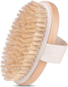 Cepillo Corporal de cerdas naturales de madera para masaje y exfoliación de piel, Cepillo para baño y cuidado de la piel, Ducha, Cepillo de baño exfoliante para piel seca y mojada. (1 Pieza) - 1 - Ver 1