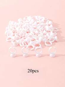 100个/50个/20个装睫毛嫁接胶水杯、纹身颜料杯、创意便携式胶水杯 - 白色 - 查看 13