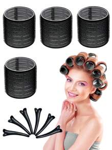 10 Pcs Jumbo Hair Curlers Rollers Large Hair Rollers With Clips, Self-Grip Hair Curlers, Suitable For Long/Medium/Short Hair, Bangs, Diy Curlers 2.36in,1.9in,1.53in,Mother's Day Valentine's Day Couple Gift Essential Curling Tools For Families ,Hair Styling Tools