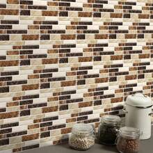 9/11/25片砖纹厨房瓷砖贴纸厨房防油贴纸仿真大理石水晶地下室贴老房装修贴纸自粘瓷砖贴 - 黃色 - 查看 8