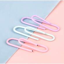 100pcs/Box Colorful Metal Paper Clips, Office Supplies - Multicolor - View 5