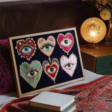 1pc Retro Wall Arts, Heart Eye Print, Gothic Maximalist Decor, Dark Aesthetic Poster, Jewel Toned Art, Eclectic Bedroom Wall Decor Frameless - Multicolor - View 8