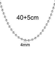 1 chiếc dây chuyền hạt cườm bằng thép không gỉ, dây chuyền mặt dây chuyền hình cầu vàng thời trang dành cho nữ, phụ kiện dành cho nam. - vòng cổ - Xem 14