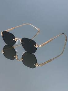 Kính thời trang nam nữ hình thoi không gọng kim loại cổ điển hiện đại, phong cách retro, độc đáo, tiệc tùng, đường phố, sàn diễn catwalk, punk, hoang dã - Nhiều màu - Xem 2