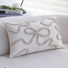 1 件雪尼尔蝴蝶结靠垫套 45x45 30x50 柔软波西米亚风格枕头客厅靠垫沙发装饰，无垫芯