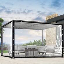 Heavy Duty Transparent Waterproof Canvas - PE Outdoor Covering With Eyelets, Ropes And Straps, Resistant To UV, Wind, Rain And Snow - Suitable For Patios, Pool Fences, Greenhouses, Camping, Construction - High Definition Visibility And Quick Dry Design, Reinforced Edges, Tear-Resistant Fabric, Home Renovation
