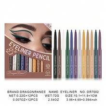 Dragon Ranee 12pcs Eyeliner Pencil Set, Quick Dry, Smooth, Waterproof, Beginner-Friendly Eyeliner Essentials - DR7002 - View 7