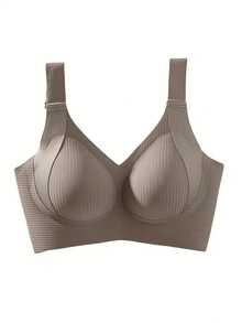 Elegant Women's Chest Push Bra - Comfortable, No Steel Rings, Fully Covered, With Decorative Bow Details, Opaque Nylon Blend, Suitable For Mature Women, Supportive Underwear | Elegant Small Chest Bra | Nylon Blend Fabric - 彩色 - 查看 9