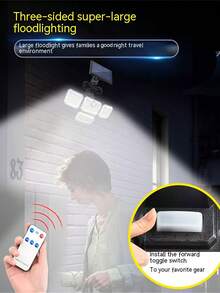 Solar Powered Outdoor Lights, Solar Path Lights, Solar Wall Lights For Patio, 333 LED Lights With Remote Control, Foldable, 3 Modes Adjustable, Motion Sensor Lights (100 LED/333 LED)