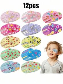 9/12 Pieces Children's Boy And Girl Eye Masks Suitable For Both Adults And Children. Sticky Eye Masks Made Of Large Quantities Of Cotton Fabric. Good Ventilation. Product For Correcting Strabismus And Amblyopia. 12 Styles, Regular Size. - Multicolor - View 7
