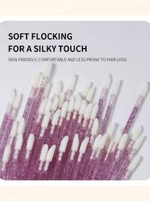 1pc/50pcs/100pcs/200pcs/400pcs/600pcs/800pcs/1000pcs Disposable Lip Brush Wands - Lint-Free Lip Gloss And Lipstick Applicator, Suitable For Makeup - Pink - View 5