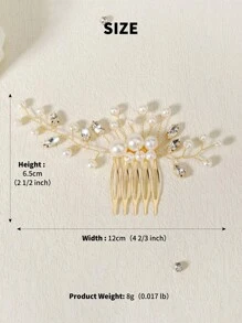 优雅发梳装饰，适用于盘发造型、婚礼派对、日常发饰，情人节配饰