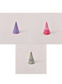 3Pcs Multi-Size Reversible Spiral Cone 3D Printed Anxiety Relief Fidget Toy,Decompression 3D Printed Double-Sided Spiral Cone - Colorful Gradient Structure, 1/2/5/10/20Pcs,Suitable As Halloween And Christmas Gifts, Metal Fiber Structure,Fidget Toys,Fidget,Sensory Toys