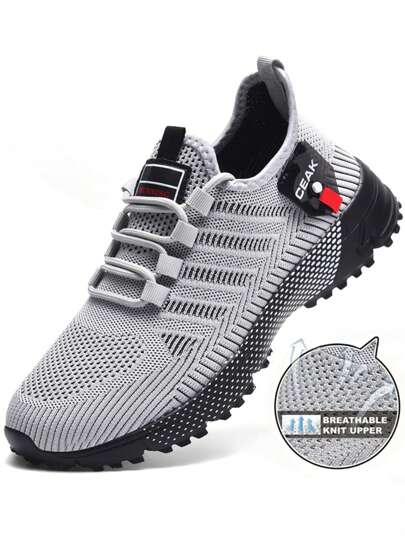 Zapatos deportivos casuales y transpirables para hombres talla grande, zapatillas de entrenamiento ligeras de unicolor y moda para exteriores