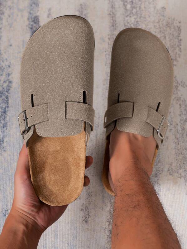 Scarpe da uomo tipo mulo, nuove per la primavera, mocassini vintage slip-on casual, scarpe sciatte, con punta chiusa e piatte, con cinturino regolabile, disponibili sia in versione senza fodera per tutte le stagioni che in versione con fodera in pile per l'autunno/inverno caldi