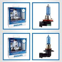 PHILIPS 2 件装飞利浦汽车照明 H1 H4 H7 H11 HB3 HB4 CrystalVision Platinum 高级升级汽车替换亮白色车头灯灯泡，适用于部分远光灯、近光灯、雾灯位置