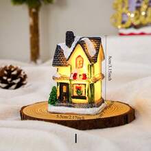 قطعة واحدة من زينة عيد الميلاد من الراتنج، زخرفة منزل الثلج المضيء، منظر طبيعي مصغر لعيد الميلاد، مناسب لديكور المنزل في الشتاء واحتفالات العطلات، حفلات الأعياد، حفلات عيد الميلاد، ديكور هالوين، ديكور العطلات، ديكور الأعياد، هدايا الحفلات، ديكور حفلة عيد الميلاد الممتعة، عيد ميلاد سعيد، السنة الجديدة سعيدة، ديكور عيد الميلاد، هدية عيد الميلاد المثالية للأصدقاء