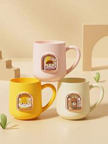 1 peça de copo de banheiro para casal, copo de enxágue de escova de dentes antiqueda com desenho animado fofo, copo de escova de dentes doméstico unissex simples