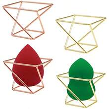 QY 4 Pcs Makeup Sponge Holder Beauty Sponge Holder Blender Drying Rack Makeup Blender Travel Case Egg Powder Puff Display Stand For Dresser And Vanity Gold And Rose Gold  8502 - 金色紅色綠色 - 查看 1