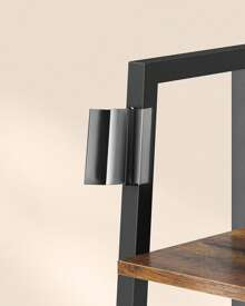 VASAGLE 5 Tier Shelf Ladder Bookcase Storage Stand Office Living Room Bedroom Kitchen Industrial Style Rustic Brown & Black