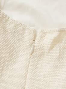 2pcs/Set Elegant Romantic Date Night, Holiday, Daily, Business Commute, Formal Occasion Dinner Fitted Long Sleeve Jacket + Waist Tie Flare Midi Dress, Winter Dress, New Year Outfit - Apricot - View 9