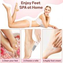 Electric Foot File,Waterproof Calluses Remover, USB Rechargeable Feet Callus Remover With 2 Speed Of Replacement Rollers & LED Lights, Professional Hard Skin Remover Foot Care Tools For Cracked Heels Calluses & Dead Skin,Foot Cracked, Hard Skin, Men, Women, Dead Cracked Hard Skin Calluses