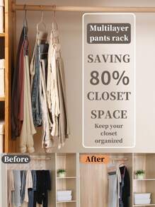 5/3/1 pezzo Portapantaloni a 5 ripiani salvaspazio, organizer multifunzionale per armadio, appendiabiti in plastica per pantaloni, organizer per armadio per pantaloni, jeans, gonne, sciarpe, camera da letto e asciugatura sul balcone, accessorio per la decorazione della casa, adatto per pantaloni, gonne, sciarpe, conservazione domestica, decorazione della casa, regalo per la Festa del Papà