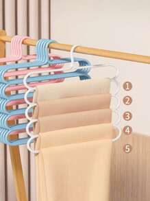 5/3/1 pezzo Portapantaloni a 5 ripiani salvaspazio, organizer multifunzionale per armadio, appendiabiti in plastica per pantaloni, organizer per armadio per pantaloni, jeans, gonne, sciarpe, camera da letto e asciugatura sul balcone, accessorio per la decorazione della casa, adatto per pantaloni, gonne, sciarpe, conservazione domestica, decorazione della casa, regalo per la Festa del Papà