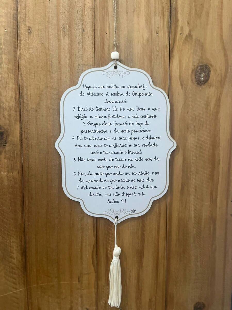 Mobile Salmo 91 Decoração Religiosa Salmo 91 Versículos Bíblia Deus