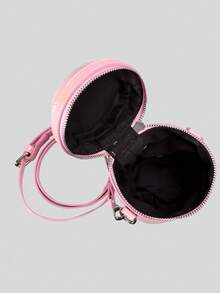 Cute Cherry Letter Beverage Design, One Shoulder Crossbody Bag, Creative Cylindrical Handbag For Women