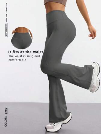 FWH بنطلون أنيق وكاجوال بتصميم بسيط يرفع الأرداف ويحسن الشكل، أنيق وعصري بطراز كلاسيكي راقي، بخصر عالي وقصة واسعة للساقين، بتصميم أوروبي عصري مناسب للياقة البدنية والرياضة اليوغا