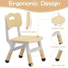Techigher Kids Table And Chair Set,Toddler Table And Chair Set,Height Adjustable Children Activity Table With Graffiti Desktop,Non-Slip Legs For Ages 2-10,For Daycare Classroom Home - Maple - View 6