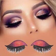 The New Self-Adhesive Shiny Golden Onion Glitter Powder Eyeliner, Eyeshadow And Eyelash Sticker Three-In-One Is Reusable And Suitable For Parties. Halloween, Music Festivals, Christmas, Multiple Colors To Choose From To Create A Thick And Big Eye - 銀色 - 查看 8