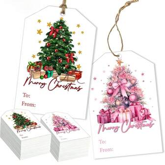 15 etiquetas de regalo de Navidad, etiquetas colgantes de árbol de Navidad y vacaciones de acuarela, etiquetas de deseos de plantas de acuarela, 2 estilos de etiquetas de árbol de Navidad o Navidad de eucalipto de acuarela, etiquetas de decoración de regalo de fiesta de Navidad, etiquetas de deseos de plantas de acuarela (no se incluyen cuerdas)