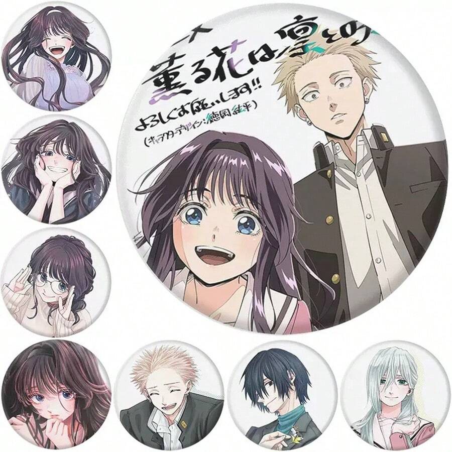 Móc khóa gương hình hoa nở thơm, Ghim cài áo cosplay Anime Rintarou Kaoruko, Quà tặng nhỏ sưu tầm cho Halloween & Giáng sinh - Nhiều màu - Xem 1