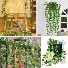 14 Pack 98Ft Artificial Ivy Garland,Ivy Garland Fake Vines UV Resistant Green Leaves Fake Plants Hanging Vines For Home Kitchen Wedding Party Garden Wall Room Decor,11464308 - Gỗ đỏ - Xem 5