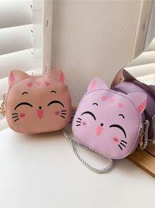 创意迷你可爱笑脸猫零钱包，卡通可爱儿童单肩斜挎包 - 斜跨包 - 查看 10