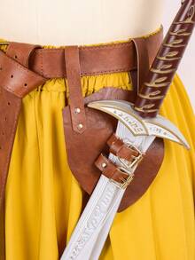 1件中世纪维京战士服装皮革剑鞘，PU皮革剑鞘支架，战士角色扮演皮革剑鞘，万圣节（不含剑） - A - 查看 7