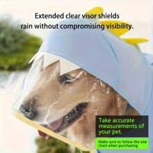 大、中、小型金毛寻回犬3D恐龙图案带尾巴雨衣，全腿宠物狗雨衣