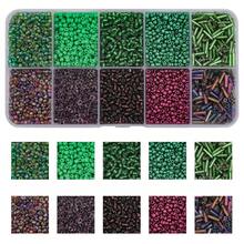 10 件/盒混合颜色和尺寸玻璃种子珠，DIY 手链、项链、鞋子、帽子、包包、手机链、钥匙扣、工艺品和礼品制作用品 - 10格小米珠 - 查看 39