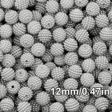 12mm Cuentas de bola de mora, cuentas sueltas redondas de plástico ABS de color mezclado tipo caramelo para hacer joyas y manualidades - bolas de arándano - Ver 19