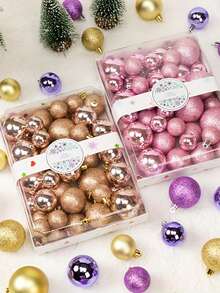 42 Stücke Weihnachtsparty dekorative Kugeln, Weihnachtskugeln zum Aufhängen, Weihnachtsschmuck, Plastikkugeln, Hängedekokugeln, Weihnachtsdekoration, geeignet für Weihnachtsbaum Szene Dekoration, Heimdekoration, Outdoor-Dekoration, Feiertagsparty Dekoration, Weihnachtsparty Zubehör, weihnachtliche festliche Hängeornamente, Event Party Geschenke, Weihnachtskugel Geschenkset, Frohes Neues Jahr, Geschenk für Freunde und Familie Raumdekoration Winterweihnachtsdekoration Weihnachtsgeschenke Weihnachtsdekoration - Verschiedenfarbig - Übersicht 8